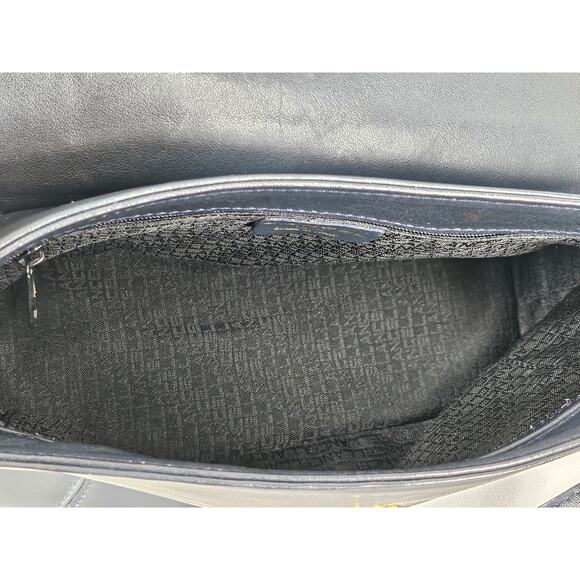 LANCEL VINTAGE BLACK LEATHER SHOULDER BAG – FRONT FLAP – MADE IN ITALY 10"x8"x4" - Picture 10 of 16